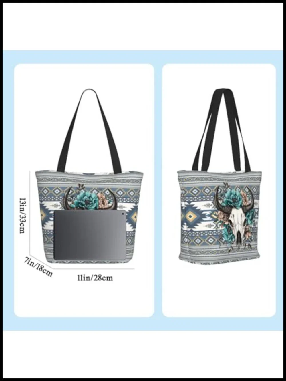 Reusable Zippered Shopping Tote Bag with Scripture Shoulder Tote